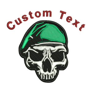 Green Cap Skull Design For Machine Embroidery