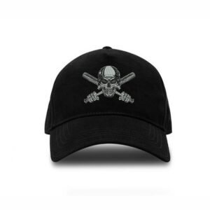 Embroidered Baseball Skull Design, Sports Embroidery Pattern