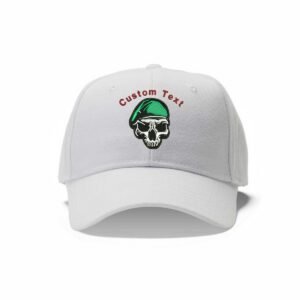 Green Cap Skull Design For Machine Embroidery
