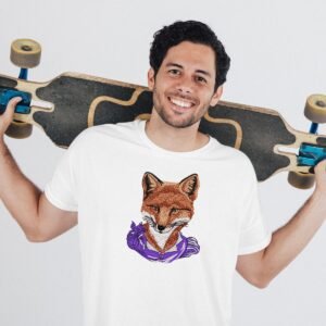 Purple Fox Machine Embroidery Design