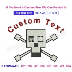 Robot Halloween Skull Pattern For Machine Embroidery