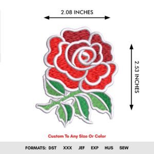 Red Rose Flower Machine Embroidery Pattern