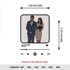 Valentine's and Anniversary Album Cover Machine Embroidery Pattern