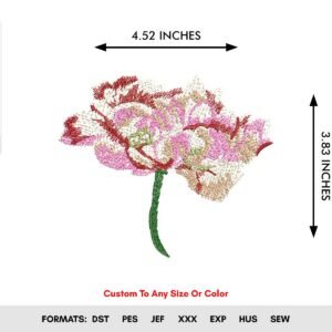Carnation Machine Embroidery Pattern Flower Design