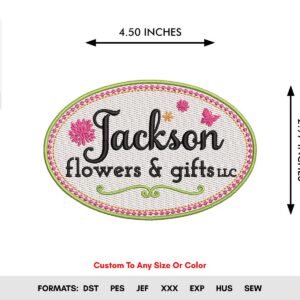 Flower Badge Machine Embroidery Pattern