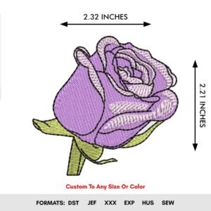 Flower Machine Embroidery Design Purple Tulip Pattern