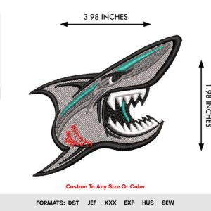 Shark Scary Teeth Machine Embroidery Pattern