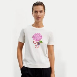 Pink Rose Machine Embroidery Pattern Design