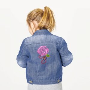 Pink Rose Machine Embroidery Pattern Design