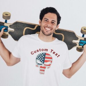 American Flag Skull Independence Day Embroidery Design