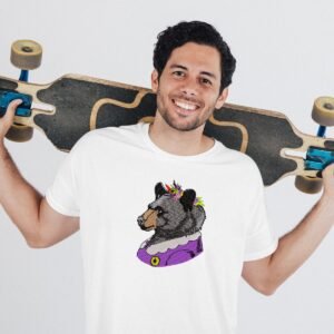 Black Bear Lady Embroidery Pattern Purple Bear