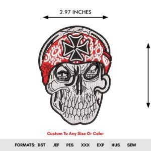 Iron Cross and Skull Embroidery Pattern