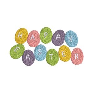 Happy Easter Eggs Machine Embroidery Pattern