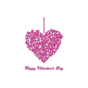 Happy Valentine's Day Heart Embroidery Pattern