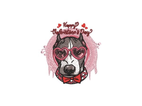 Valentine's Dog Machine Embroidery Pattern