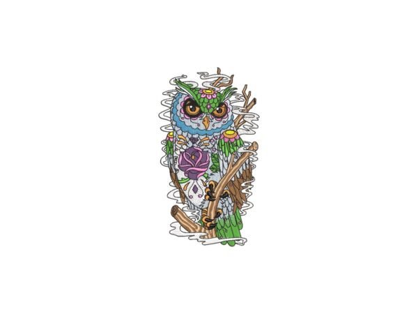 Owl Bird Machine Embroidery Design