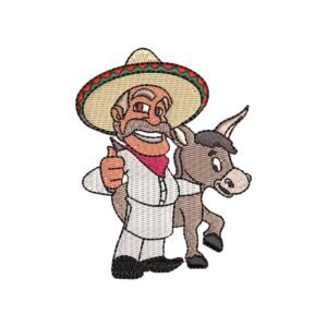 Mexican Donkey Machine Embroidery Design