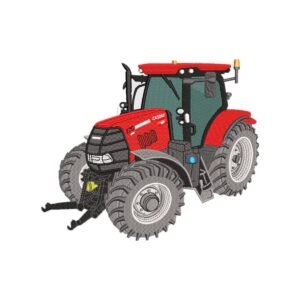 Red Farm Tractor Machine Embroidery Design