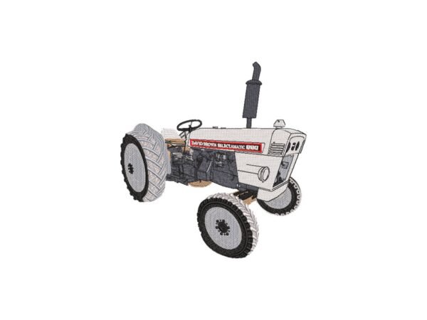 Grey Tractor Machine Embroidery Design