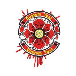 Red Flower Monogram Machine Embroidery Pattern