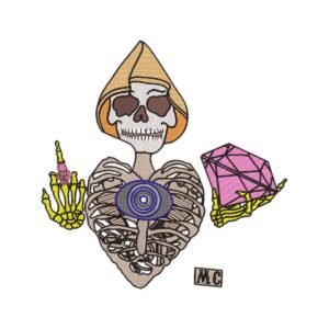 Fuck Finger Skeleton Machine Embroidery Design, Day Of The Dead