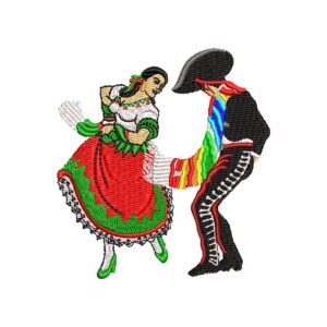 Mexican Couple Machine Embroidery Design, Fiesta Grande Pattern