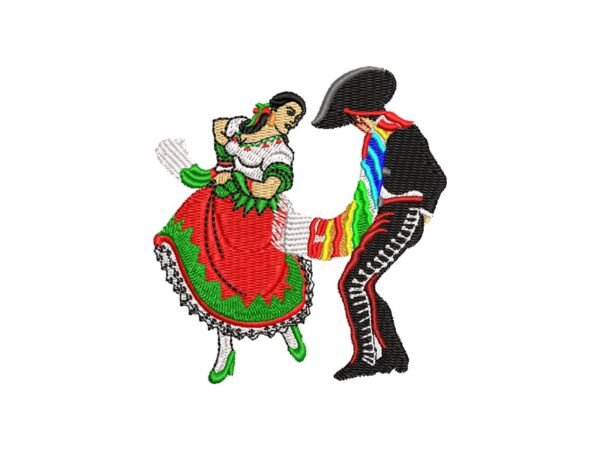 Mexican Couple Machine Embroidery Design, Fiesta Grande Pattern