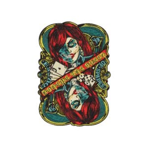 Gasp Queen Spades Machine Embroidery Pattern