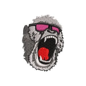 Monkey Head Animal Machine Embroidery Pattern