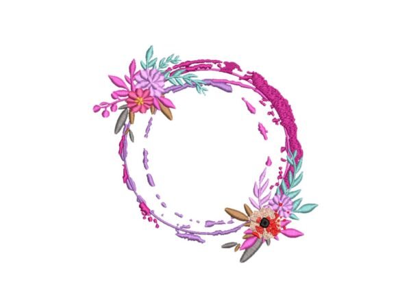 Sam Maloney Flowers  Machine Embroidery Pattern - Floral Circle Embroidery