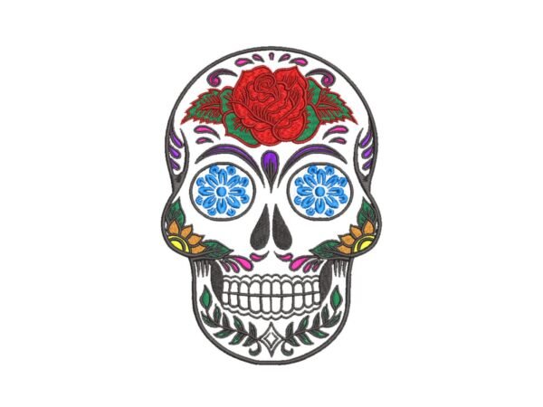Embroidery Pattern for Skull Day Dead - Mexican Embroidery Design