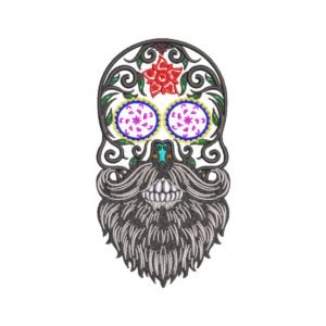 Mexican Machine Embroidery Design With Male Skull