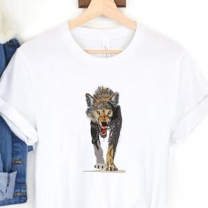 Embroidery Pattern of a Roaring Wolf, Forest Animal Design, Wildlife Pattern