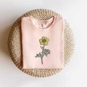 Yellow Wildflower Machine Embroidery Design Buttercup Pattern