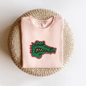 Alligator Machine Embroidery Pattern, Crocodile Embroidery Design