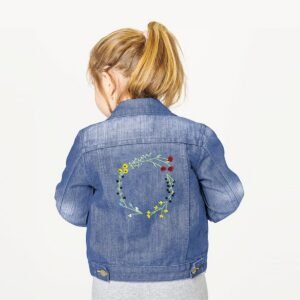 Wildflower Frame Machine Embroidery Pattern - Round Floral Wreath