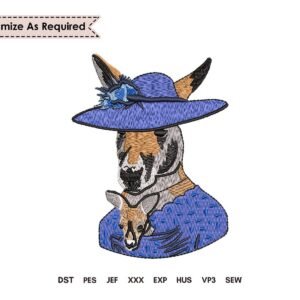 Kangaroo Lady Machine Embroidery Pattern