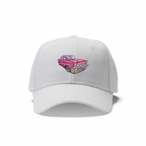 Pink Classic Car Machine Embroidery Pattern