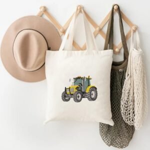 Yellow Farm Tractor Machine Embroidery Design