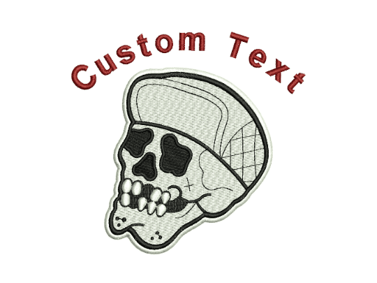 Skull With Cap Embroidery Pattern, Custom Skull Design