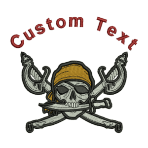 Pirate Skull with Swords Design for Embroidery Machines