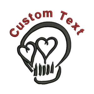 Heart Eyes Skull Embroidery Pattern For Valentine's Day