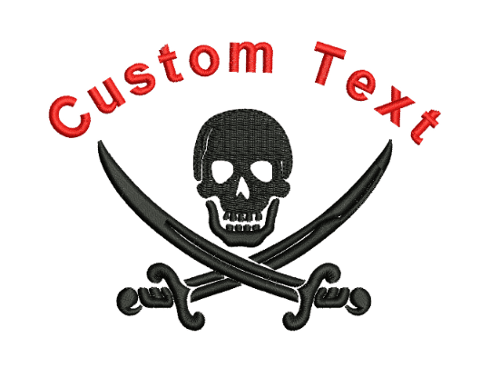Skull With Swords Machine Embroidery Design File