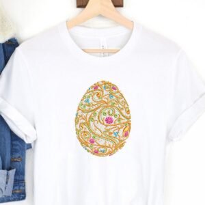 Flower Egg Baroque Machine Embroidery Pattern