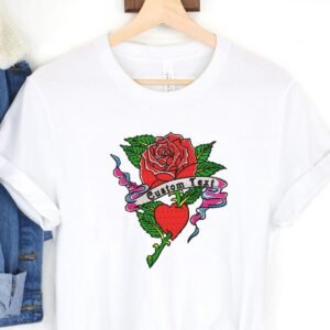 Valentine's Day Embroidered Love Rose Heart Pattern
