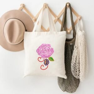 Pink Rose Machine Embroidery Pattern Design